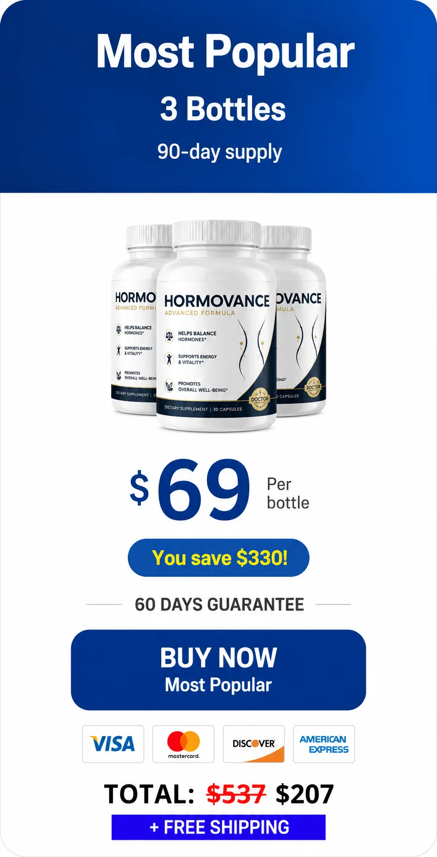 Hormovance three bottles order